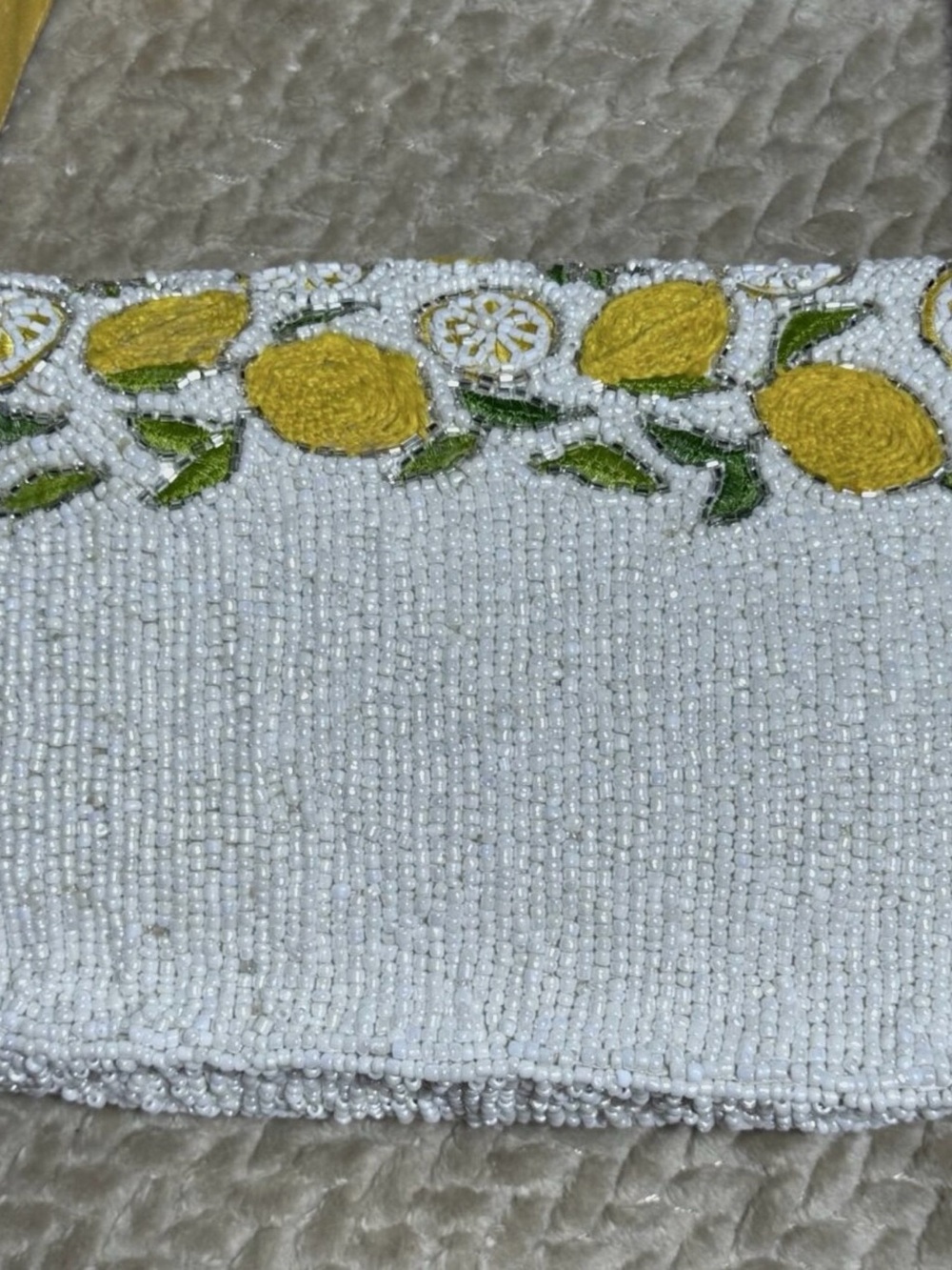 NWT Lemon Beaded Bag TikTok Viral Summer Purse White Yellow Shoulder Bag - Picture 5 of 11